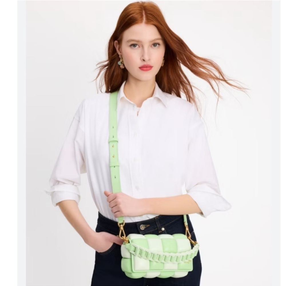 Kate Spade Boxy Colorblocked East-West Crossbody Bag, Serene Green Multi - Picture 5 of 7